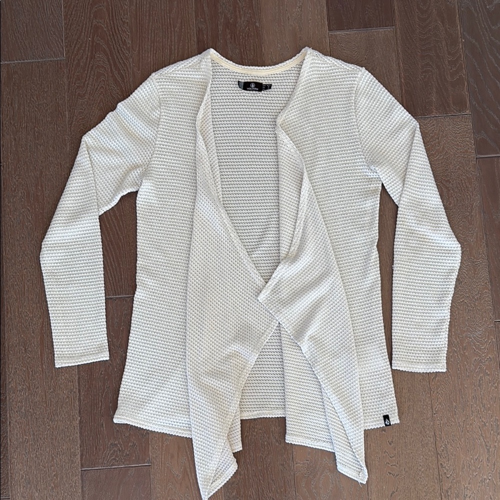 Open Front Cream Sweater